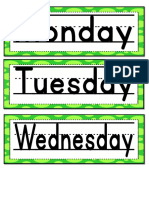 Days of The Week Word Cards
