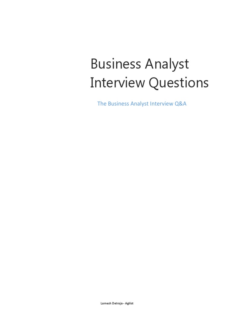 BA Interview Questions 1579753175 PDF Software Testing Use Case