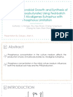 Effect of Phosphorus Concentration on PHB Production