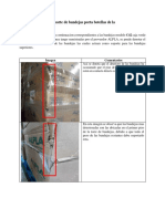 Deterioro de bandejas porta botellas causa abolladuras en linea de producción