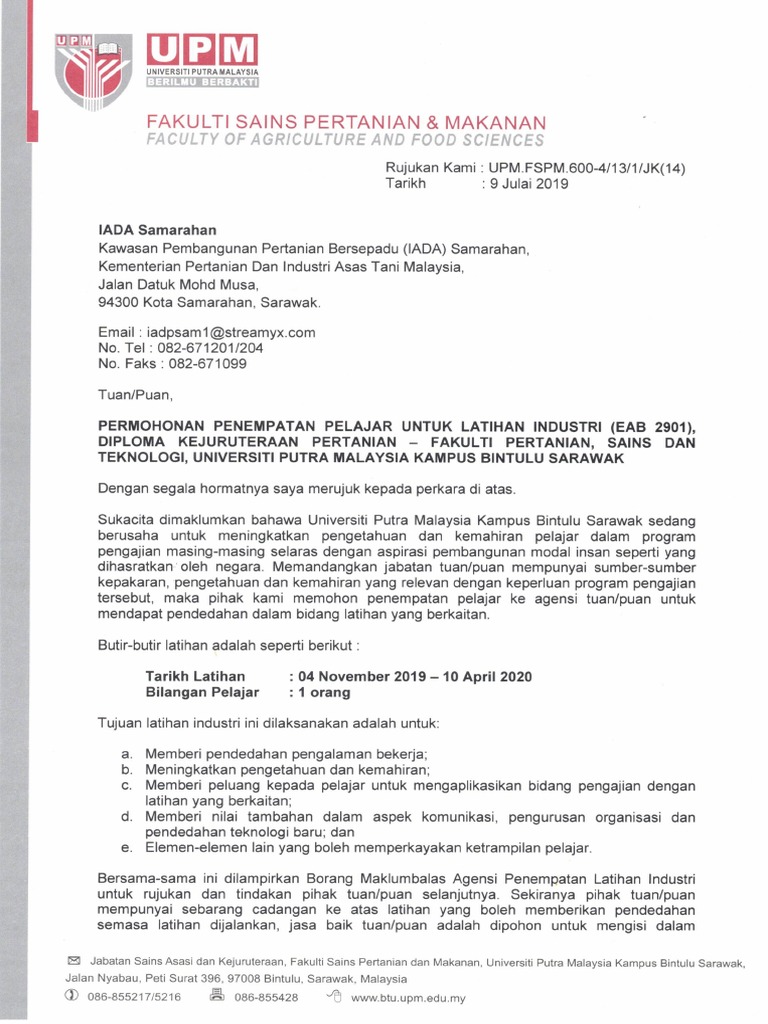 Surat Mohon Penempatan