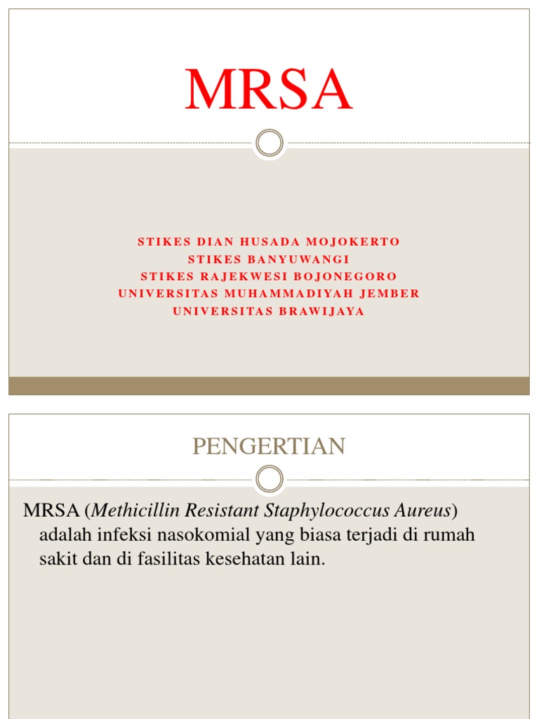 Penanganan dan Pencegahan MRSA | PDF