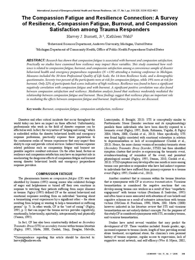 Compassion Fatigue Survey