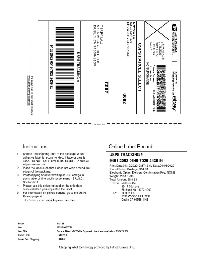Print Label PDF United States Postal Service Economic Sectors