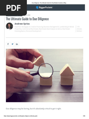 Due Diligence_ The Ultimate Guide for Real Estate Investors _ Bigger Pockets