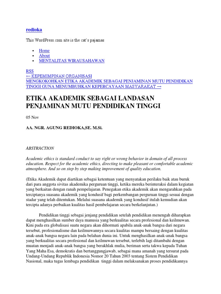 transparansi informasi akademik dalam konteks etika dan kewajiban