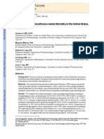 Epidemiology of Anesthesia-related Mortality in the United States,