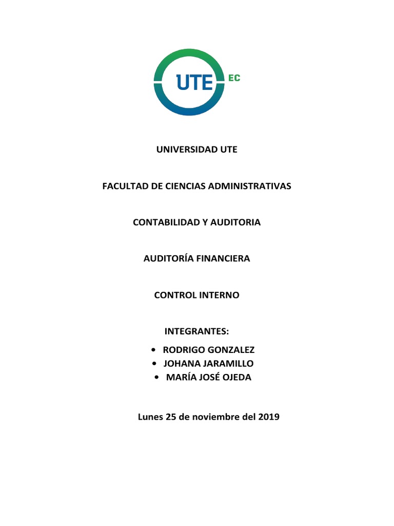 Control Interno en Auditoría Financiera | PDF | Contabilidad | Auditoría