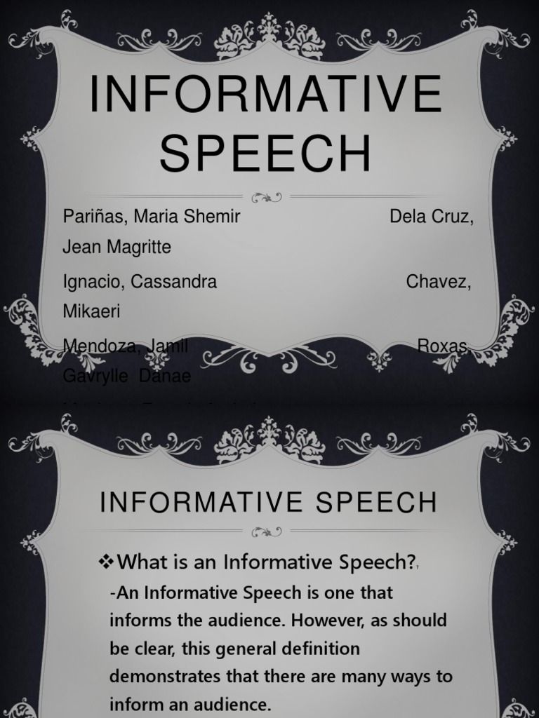 Informative Speech Pdf Public Speaking Information