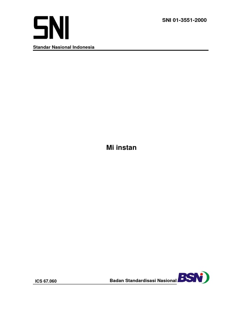 SNI Mie Instan | PDF