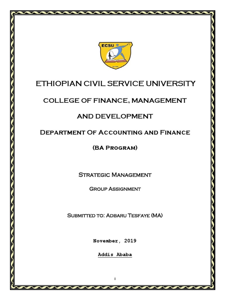 article review on strategic management in ethiopia