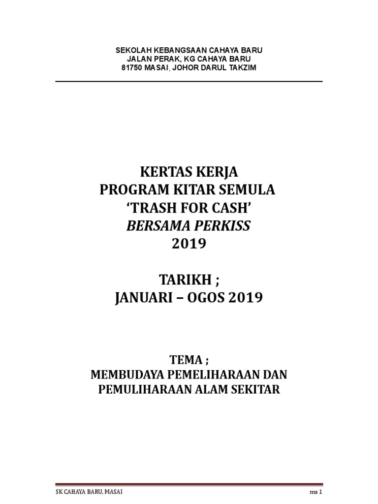 Kertas Kerja Kitar Semula Pdf