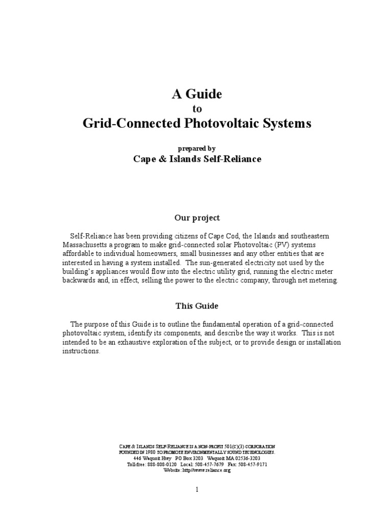 Grid-Connected PV Systems | PDF | Technology & Engineering