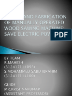 Design and Fabrication of Manually Operated Wood Sawing