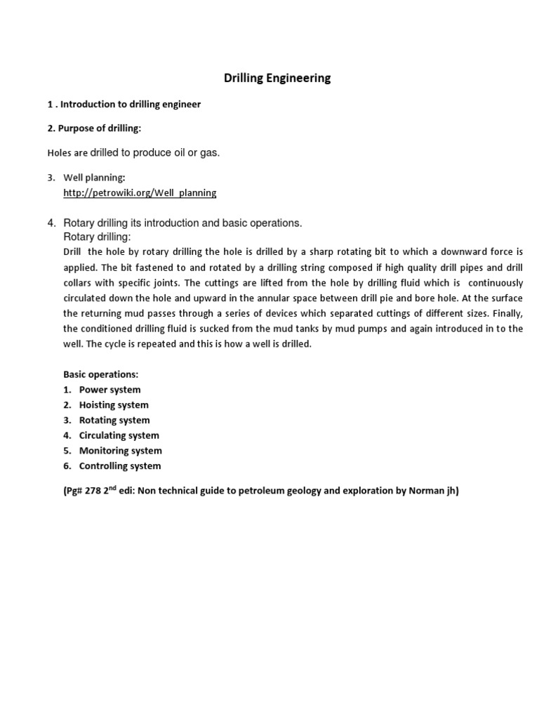 Drilling Engineering: Techniques & Rigs | PDF | Drilling Rig | Chemistry