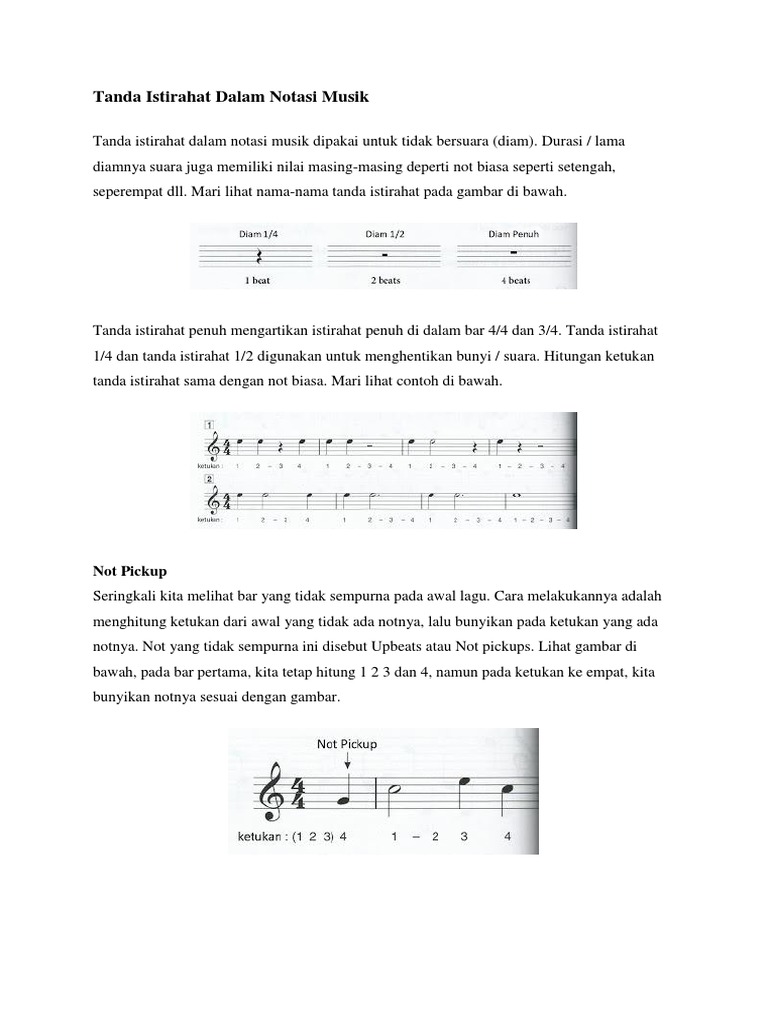 Tanda Istirahat Dalam Notasi Musik PDF