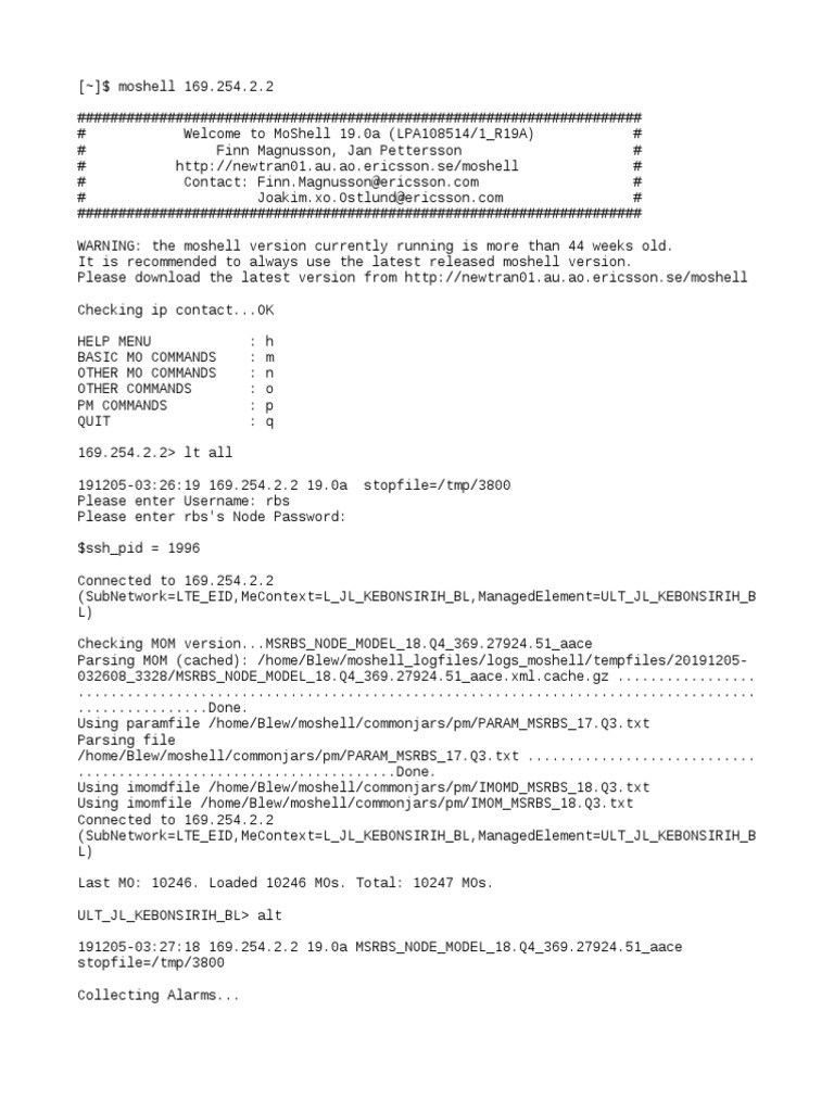 MoShell 19.0a Command Log Analysis | PDF | Software | Areas Of Computer ...