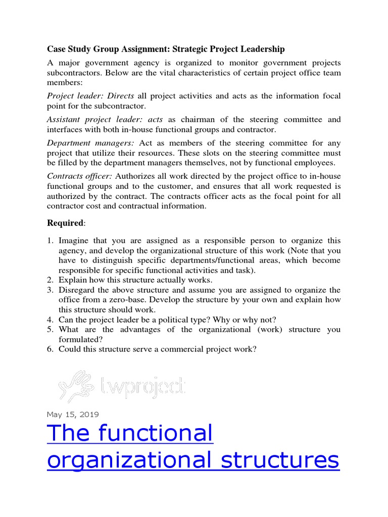 Case Study For Government Project MGMT | PDF | Organizational Structure ...