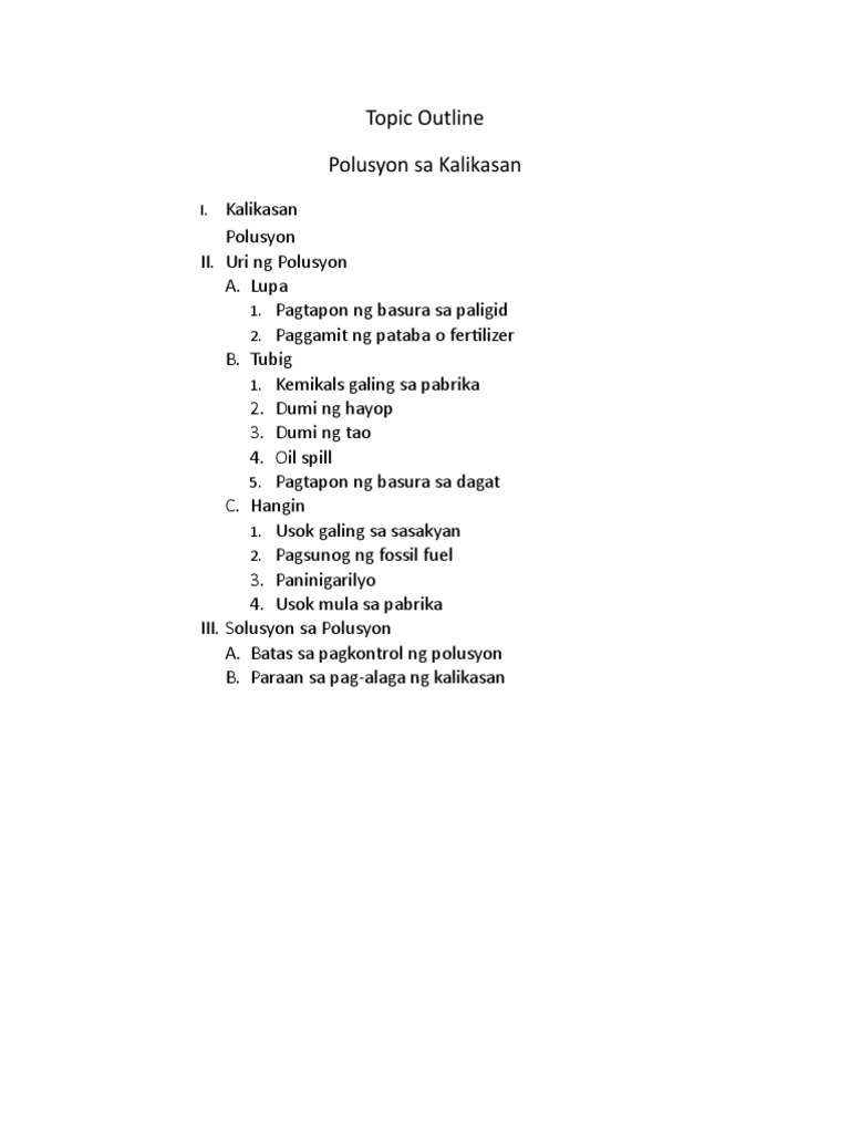 Topic Outline | PDF