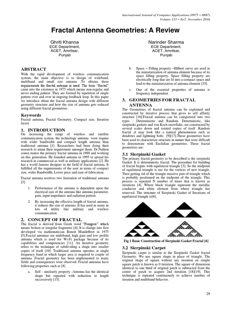 Fractal | PDF | Fractal | Antenna (Radio)