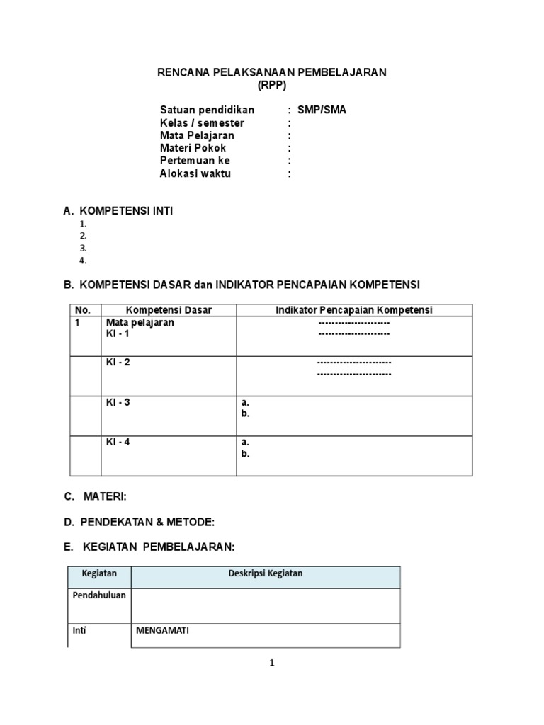 Contoh RPP SMP/SMA K13 Terbaru | PDF | Bisnis | Teknologi & Rekayasa