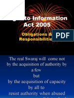 Right To Information Act 2005: Obligations & Responsibilities