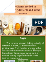 Ingredients Needed in Preparing Desserts and Sweet Sauces