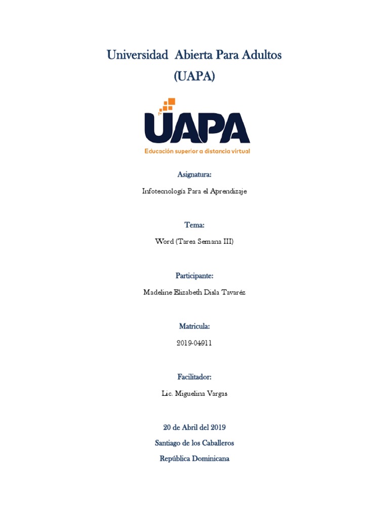 Hoja De Presentacion Uapa Docx