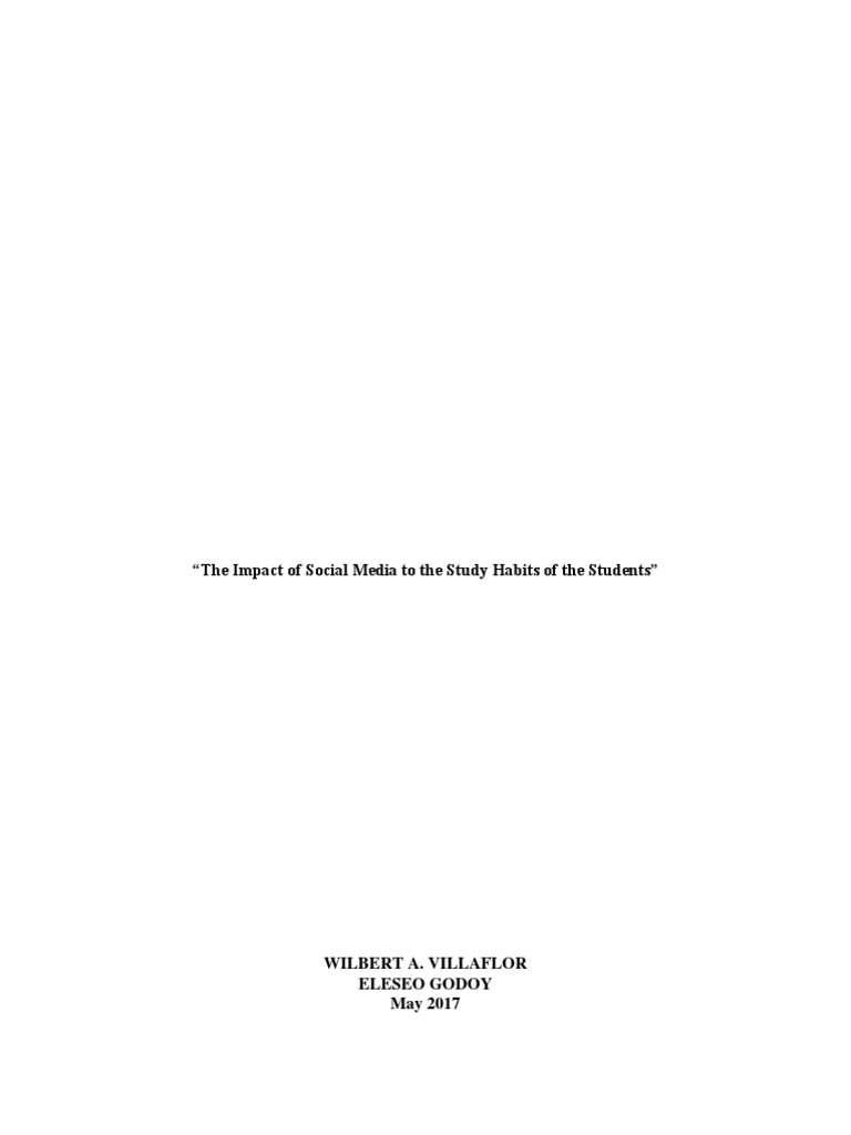 Social Media's Impact on Student Study Habits | PDF | Social Networking ...