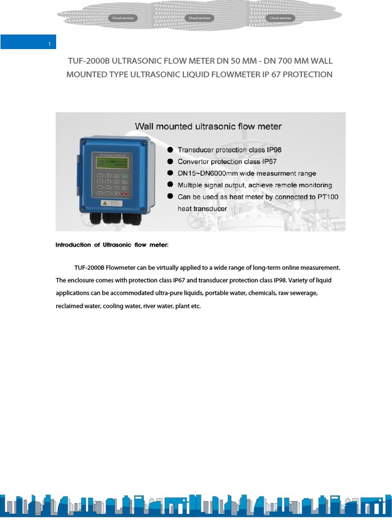 TUF-2000B Ultrasonic Flow Meter Guide | PDF | Flow Measurement | Ultrasound