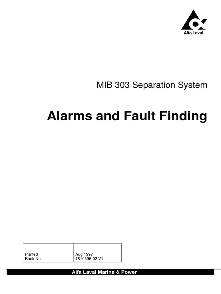 MIB303 Alarm & Fault Finding PDF PDF Pump Valve