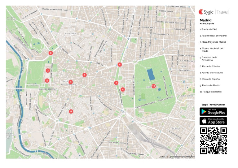 Madrid Mapa Turistico para Imprimir | PDF
