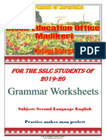 10th STD SL English Grammar Worksheets 2019-20 by Kodagu
