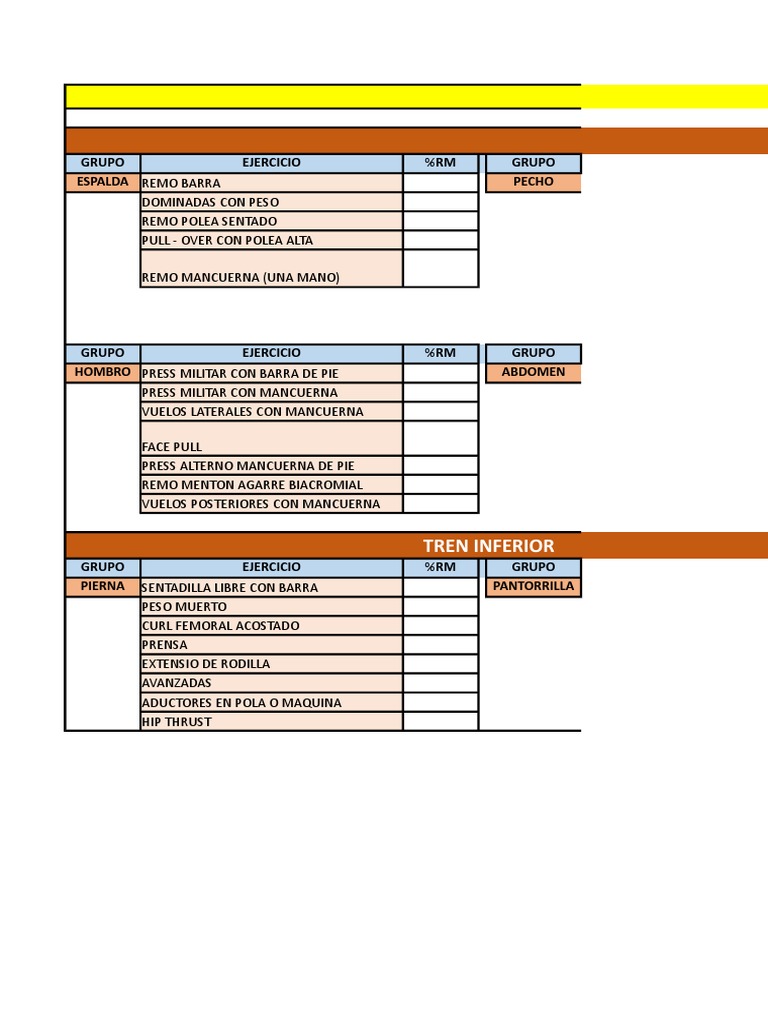 Tabla para RM | PDF