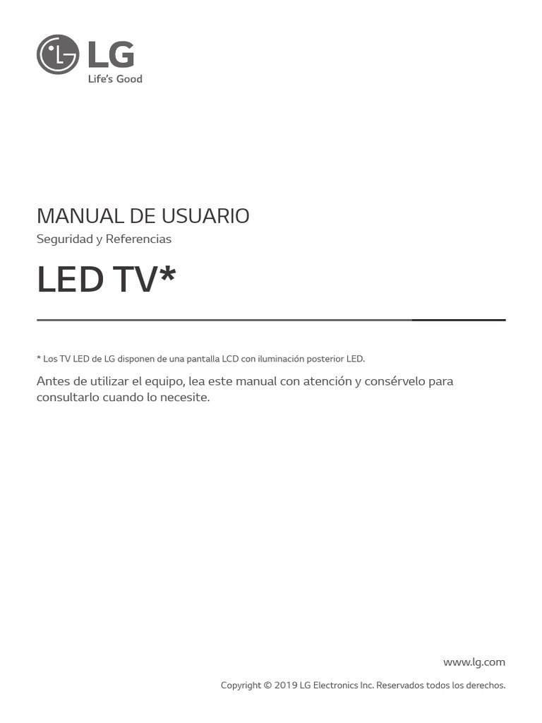 TV - LG - Manual - Usuario | PDF | Control remoto | Televisión