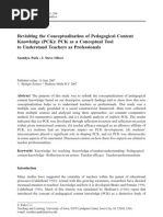 Download Revisiting the Conceptual is at Ion of Pedagogical Content Knowledge PCK by Juan Crovetto SN44524860 doc pdf