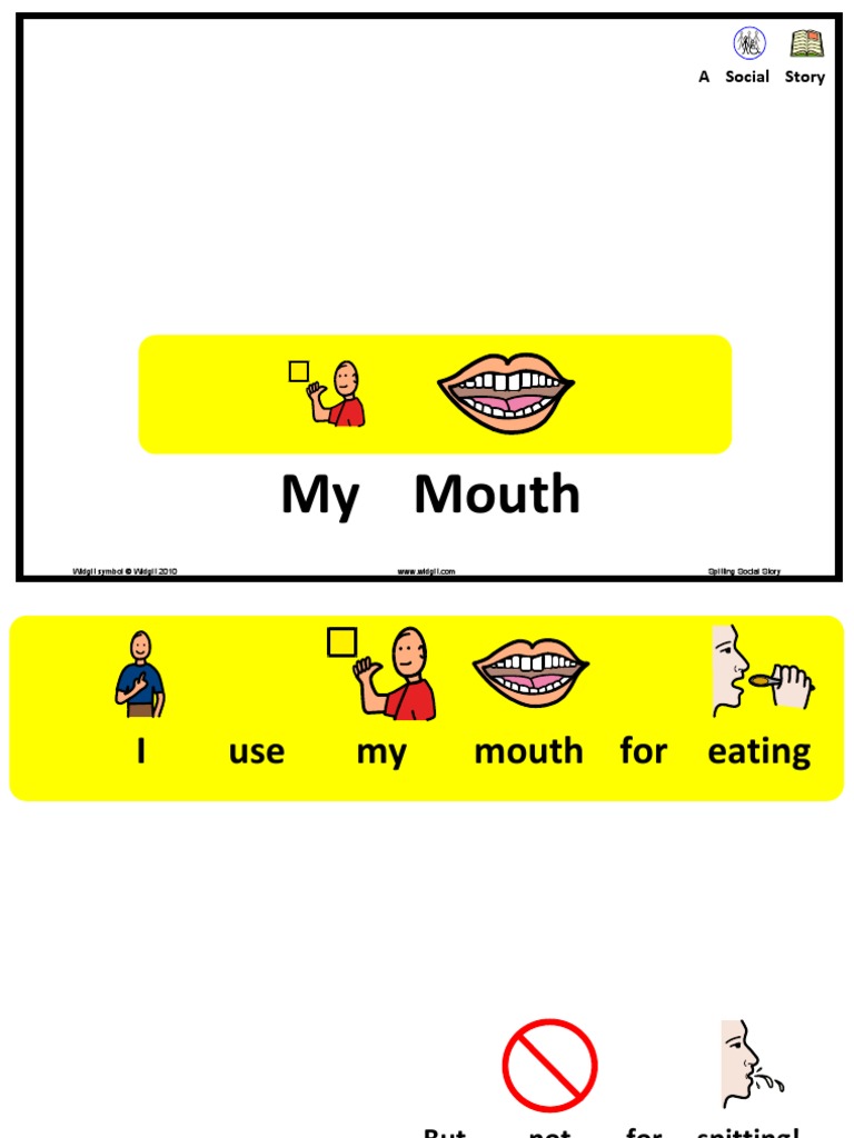 Free Printable No Spitting Social Story