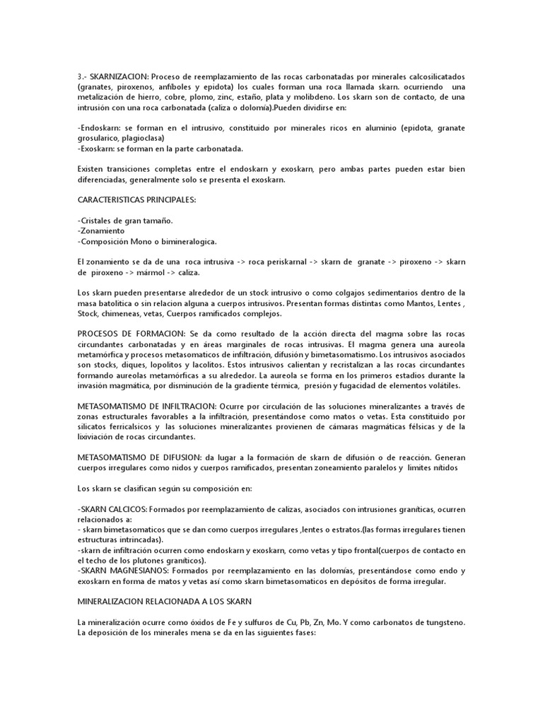 Metasomatismo | PDF | Roca (geología) | Minerales