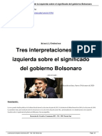 Tres interpretaciones izquierda significado gobierno Bolsonaro