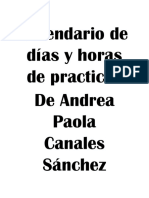 Calendario de días y horas de practicas