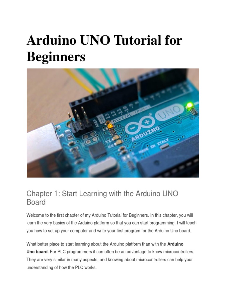Arduino UNO Tutorial For Beginners | PDF | Arduino | Computer Engineering