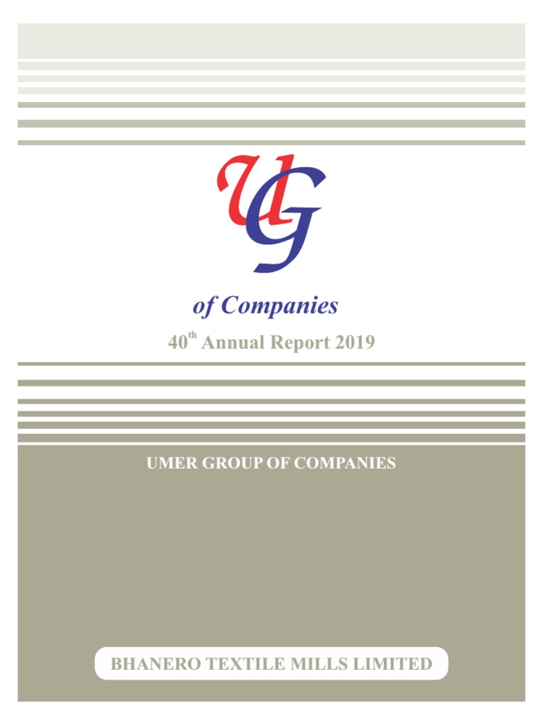Bhanero Textile Mills Limited Annual Report 2019 PDF Download Free