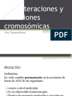 Alteraciones cromosómicas y tipos de mutaciones