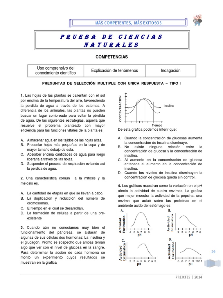Ciencias Naturales Preguntas Prueba Saber 11 | PDF | Plantas | Dióxido ...