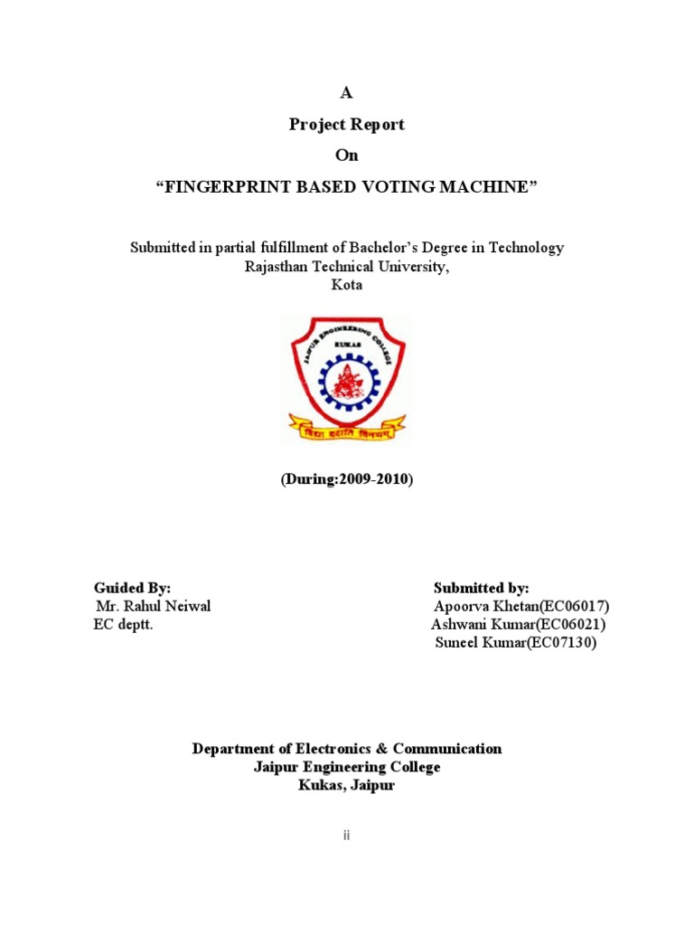Fingerprint Based Voting Machine | PDF | Printed Circuit Board ...