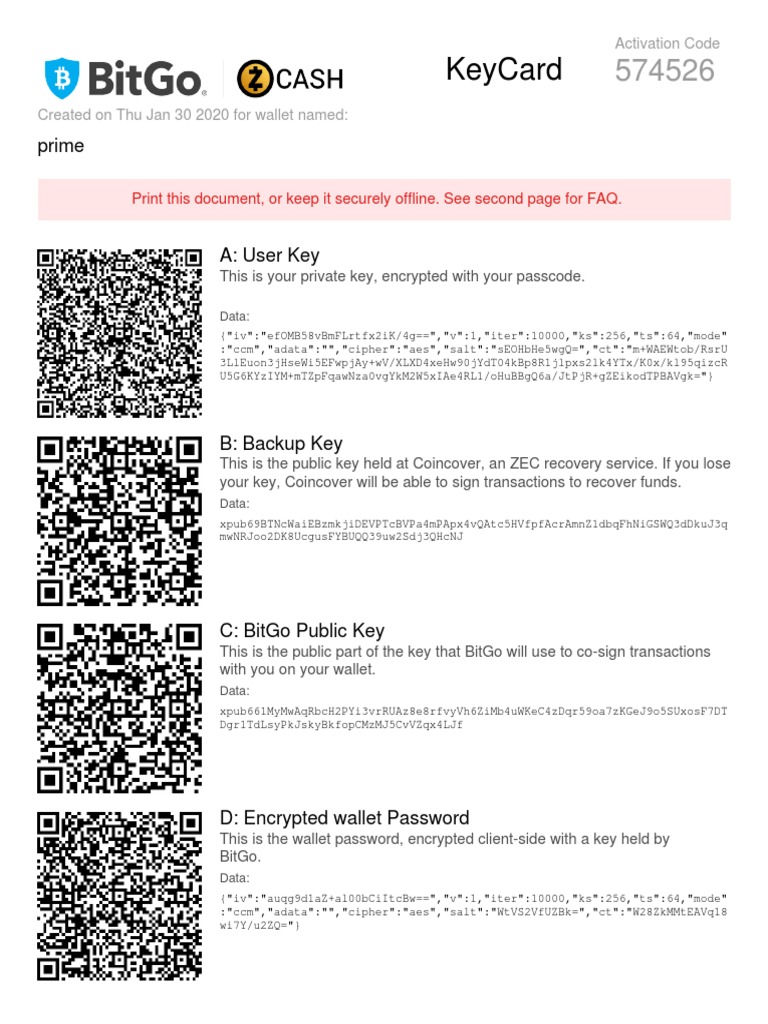 BitGo KeyCard for Zcash Wallet | PDF | Key (Cryptography) | Security  Engineering