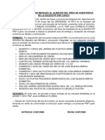 Acta de Entrega de Menajes Al Almacén Del Área de Subsitencia de La Escestpp PNP Cusco