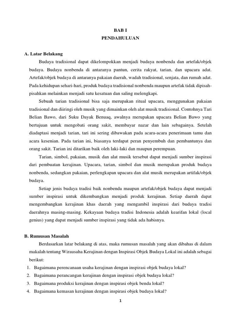 Makalah Wirausaha Di Bidang Kerajinan Ilmusosial Id