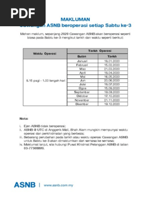 Notis Cawangan Beroperasi Sabtu Ke 3 Pdf