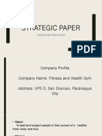 Fitness and Health Gym Strategic Paper